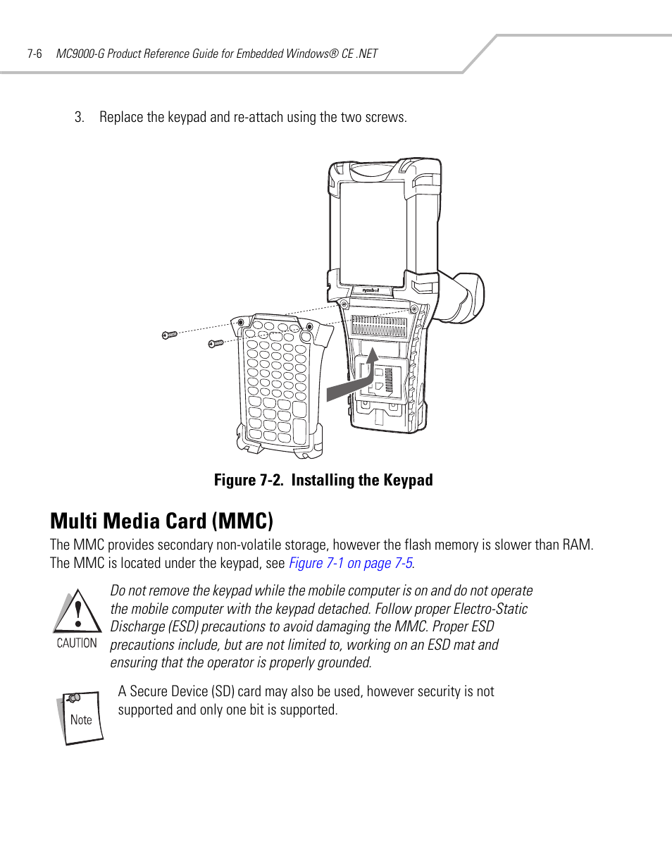 Multi media card (mmc), Multi media card (mmc) -6 | Symbol Technologies MC9000-G User Manual | Page 282 / 530