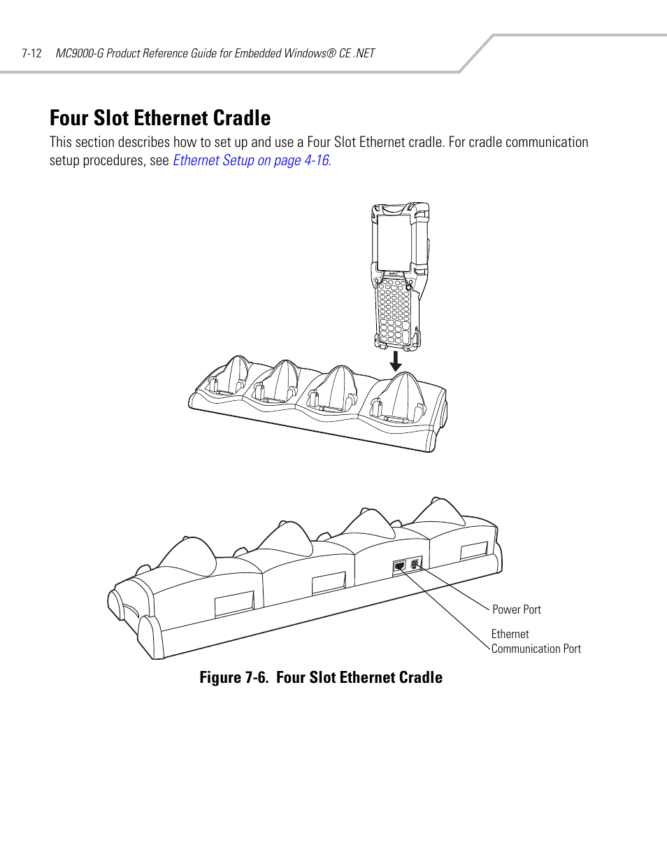 Four slot ethernet cradle, Four slot ethernet cradle -12 | Symbol Technologies MC9000-G User Manual | Page 288 / 530
