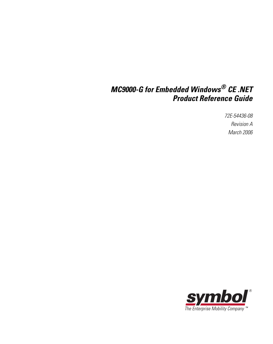 Mc9000-g for embedded windows | Symbol Technologies MC9000-G User Manual | Page 3 / 530