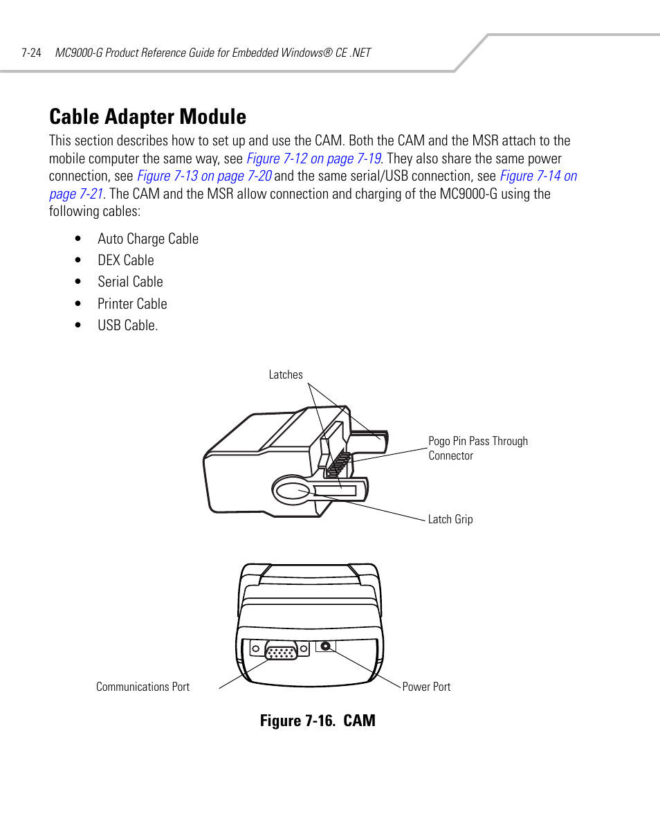 Cable adapter module, Cable adapter module -24 | Symbol Technologies MC9000-G User Manual | Page 300 / 530
