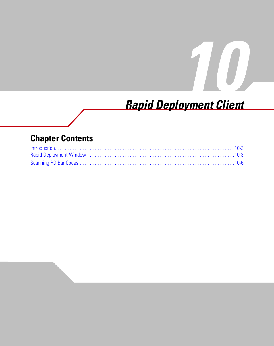 Rapid deployment client, Chapter 10. rapid deployment client, Chapter 10, rapid deployment client | Facilitates | Symbol Technologies MC9000-G User Manual | Page 341 / 530