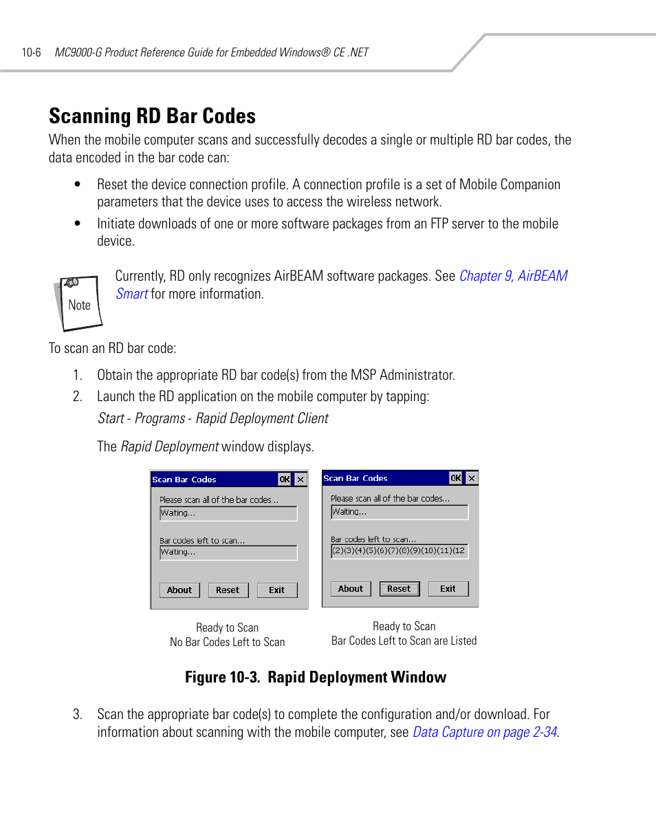 Scanning rd bar codes, Scanning rd bar codes -6 | Symbol Technologies MC9000-G User Manual | Page 346 / 530