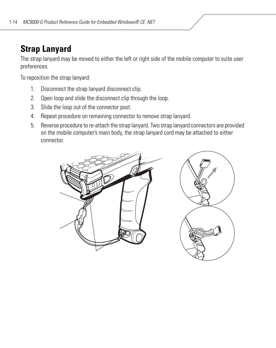 Strap lanyard, Strap lanyard -14 | Symbol Technologies MC9000-G User Manual | Page 44 / 530