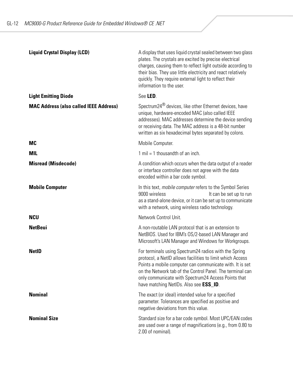 Symbol Technologies MC9000-G User Manual | Page 510 / 530