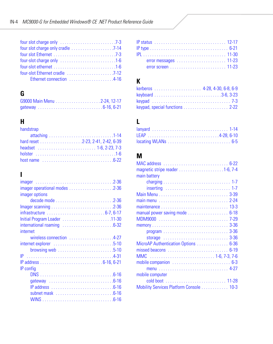 Symbol Technologies MC9000-G User Manual | Page 522 / 530