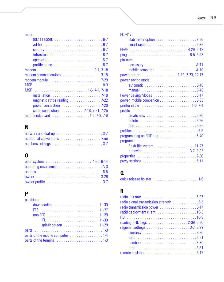Symbol Technologies MC9000-G User Manual | Page 523 / 530