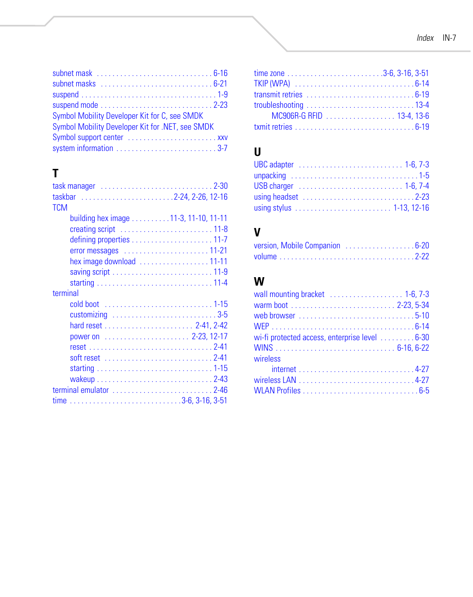 Symbol Technologies MC9000-G User Manual | Page 525 / 530