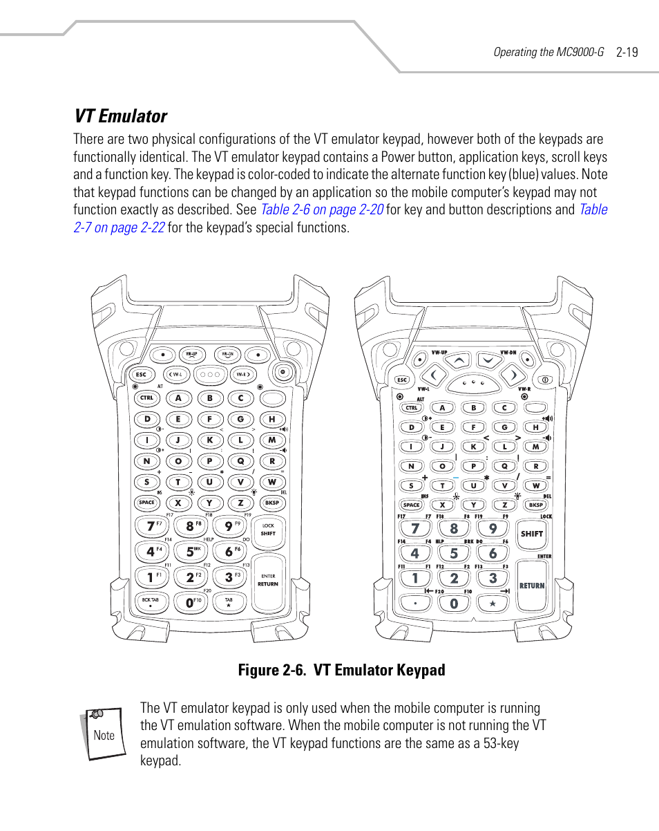 Vt emulator, Vt emulator -19 | Symbol Technologies MC9000-G User Manual | Page 67 / 530