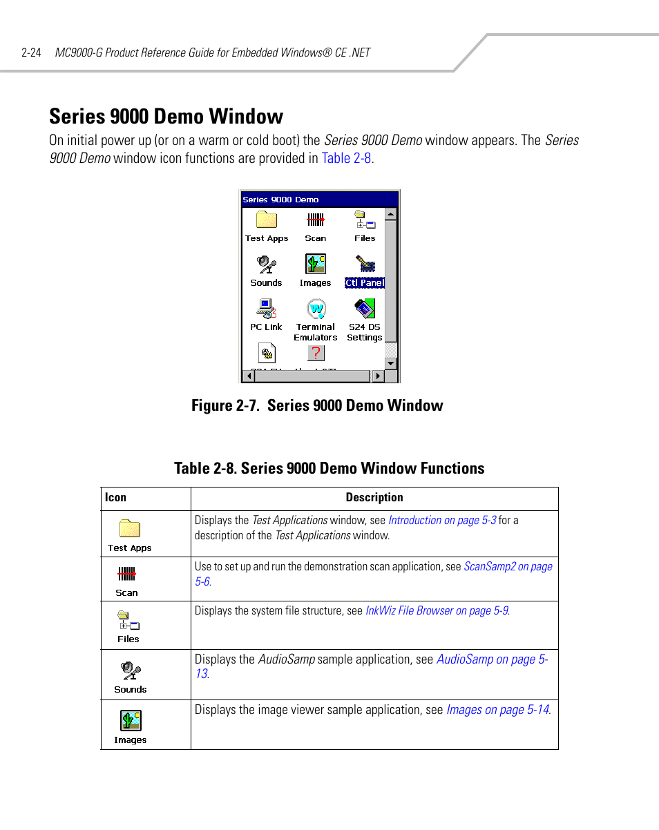 Series 9000 demo window, Series 9000 demo window -24 | Symbol Technologies MC9000-G User Manual | Page 72 / 530