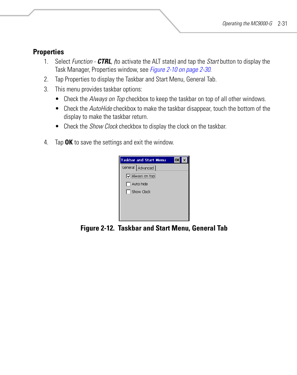 Properties, Properties -31 | Symbol Technologies MC9000-G User Manual | Page 79 / 530