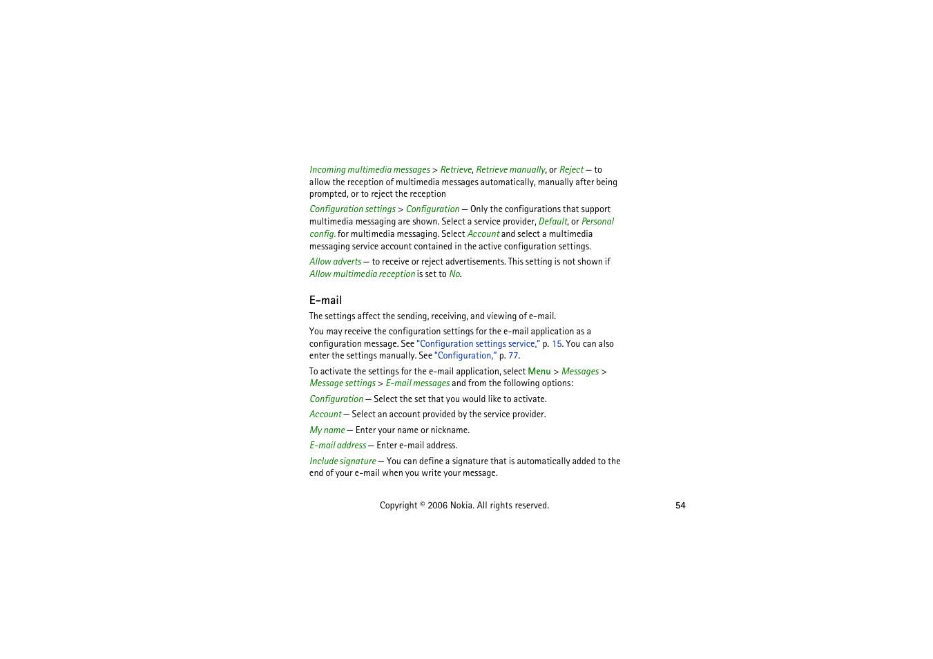 E-mail | Symbol Technologies 6103 User Manual | Page 54 / 140