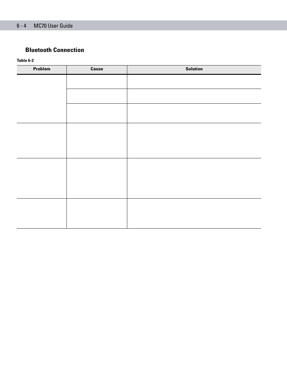 Bluetooth connection, Bluetooth connection -4 | Symbol Technologies MC70 User Manual | Page 132 / 166