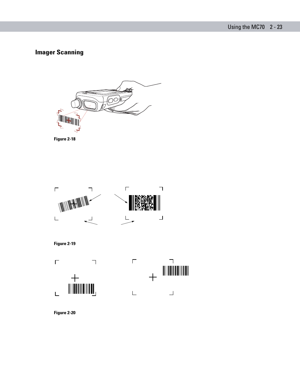Imager scanning, Imager scanning -23 | Symbol Technologies MC70 User Manual | Page 55 / 166