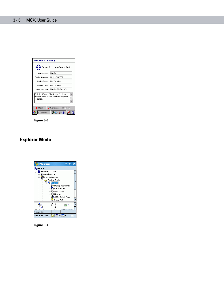 Explorer mode, Explorer mode -6 | Symbol Technologies MC70 User Manual | Page 64 / 166