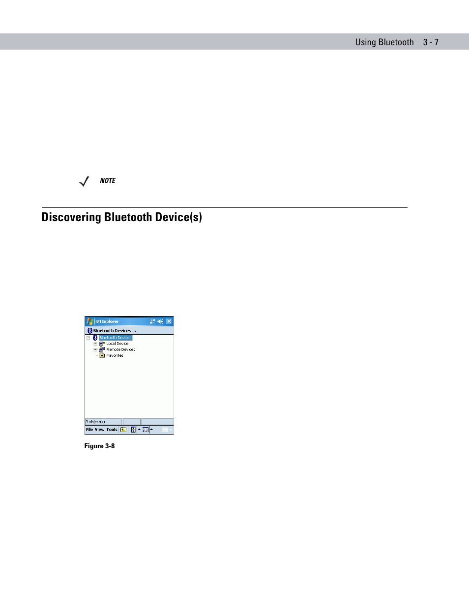 Discovering bluetooth device(s), Discovering bluetooth device(s) -7 | Symbol Technologies MC70 User Manual | Page 65 / 166
