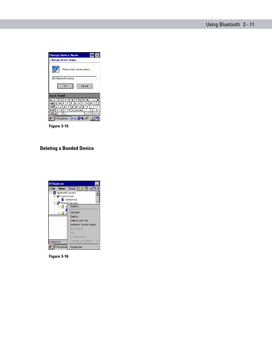 Deleting a bonded device, Deleting a bonded device -11 | Symbol Technologies MC70 User Manual | Page 69 / 166