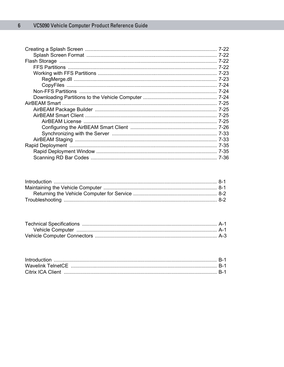Symbol Technologies VC5090 User Manual | Page 12 / 210