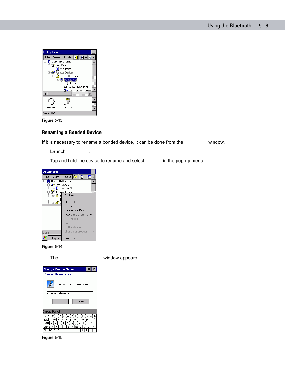 Renaming a bonded device, Renaming a bonded device -9 | Symbol Technologies VC5090 User Manual | Page 125 / 210