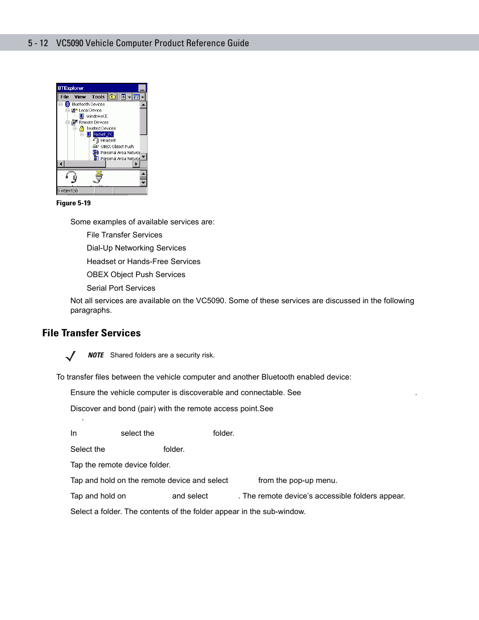 File transfer services, File transfer services -12 | Symbol Technologies VC5090 User Manual | Page 128 / 210