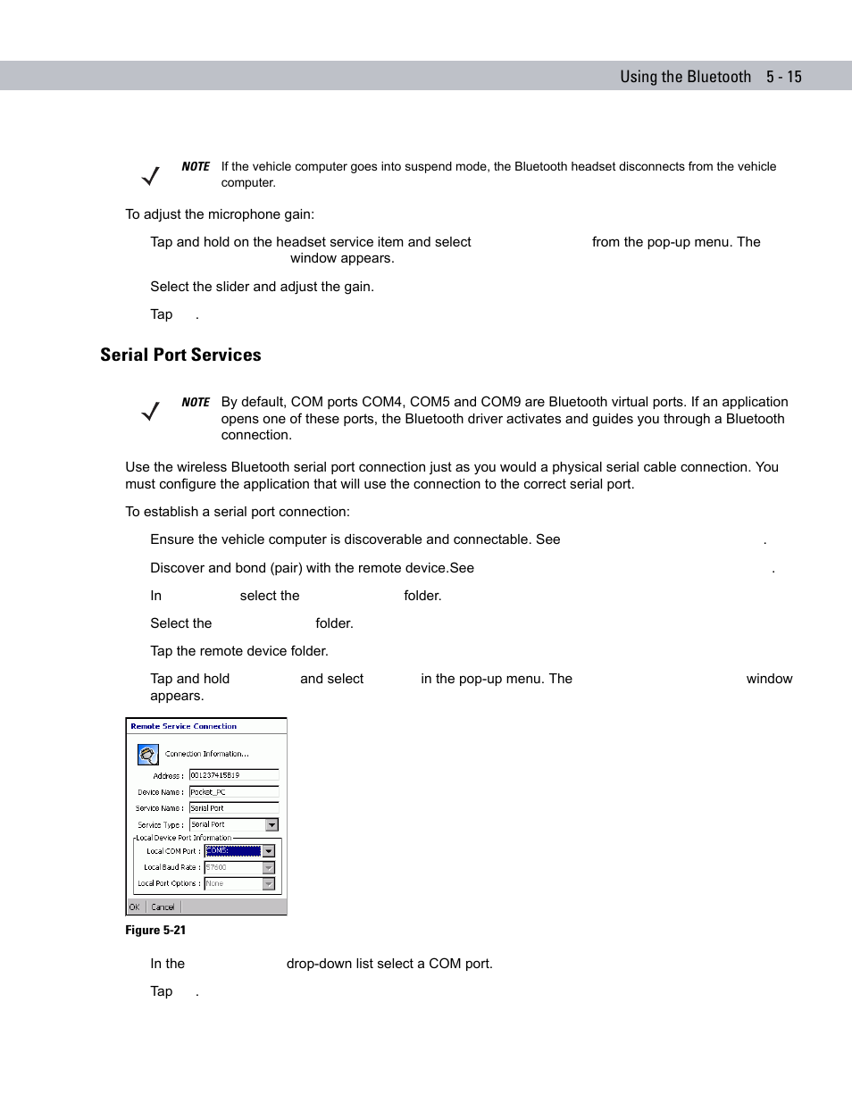 Serial port services, Serial port services -15 | Symbol Technologies VC5090 User Manual | Page 131 / 210