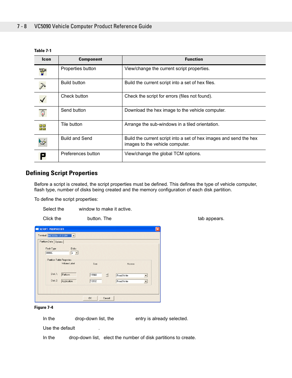 Defining script properties, Defining script properties -8 | Symbol Technologies VC5090 User Manual | Page 152 / 210