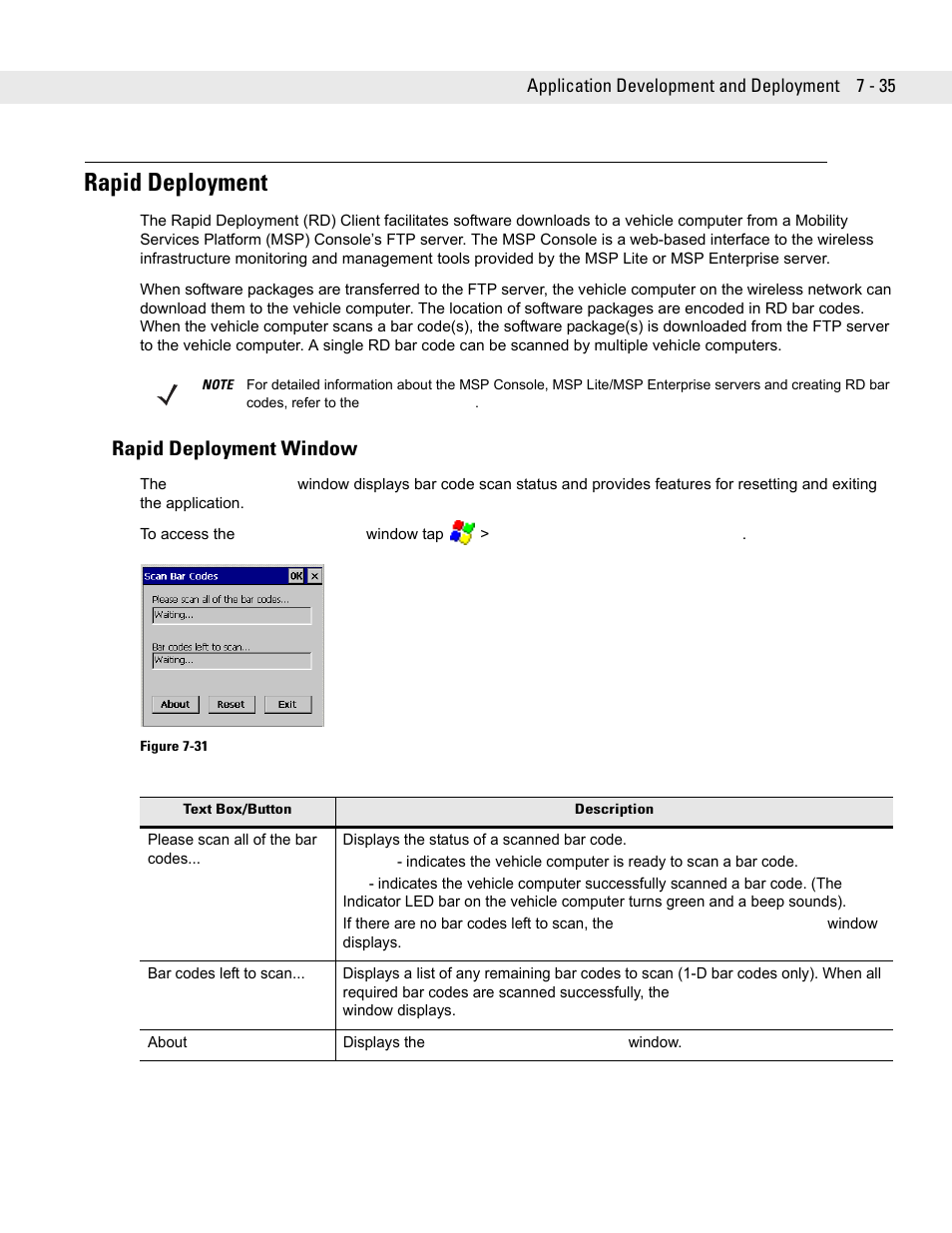 Rapid deployment, Rapid deployment window, Rapid deployment -35 | Rapid deployment window -35 | Symbol Technologies VC5090 User Manual | Page 179 / 210