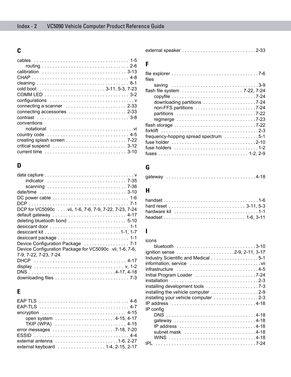 Symbol Technologies VC5090 User Manual | Page 204 / 210