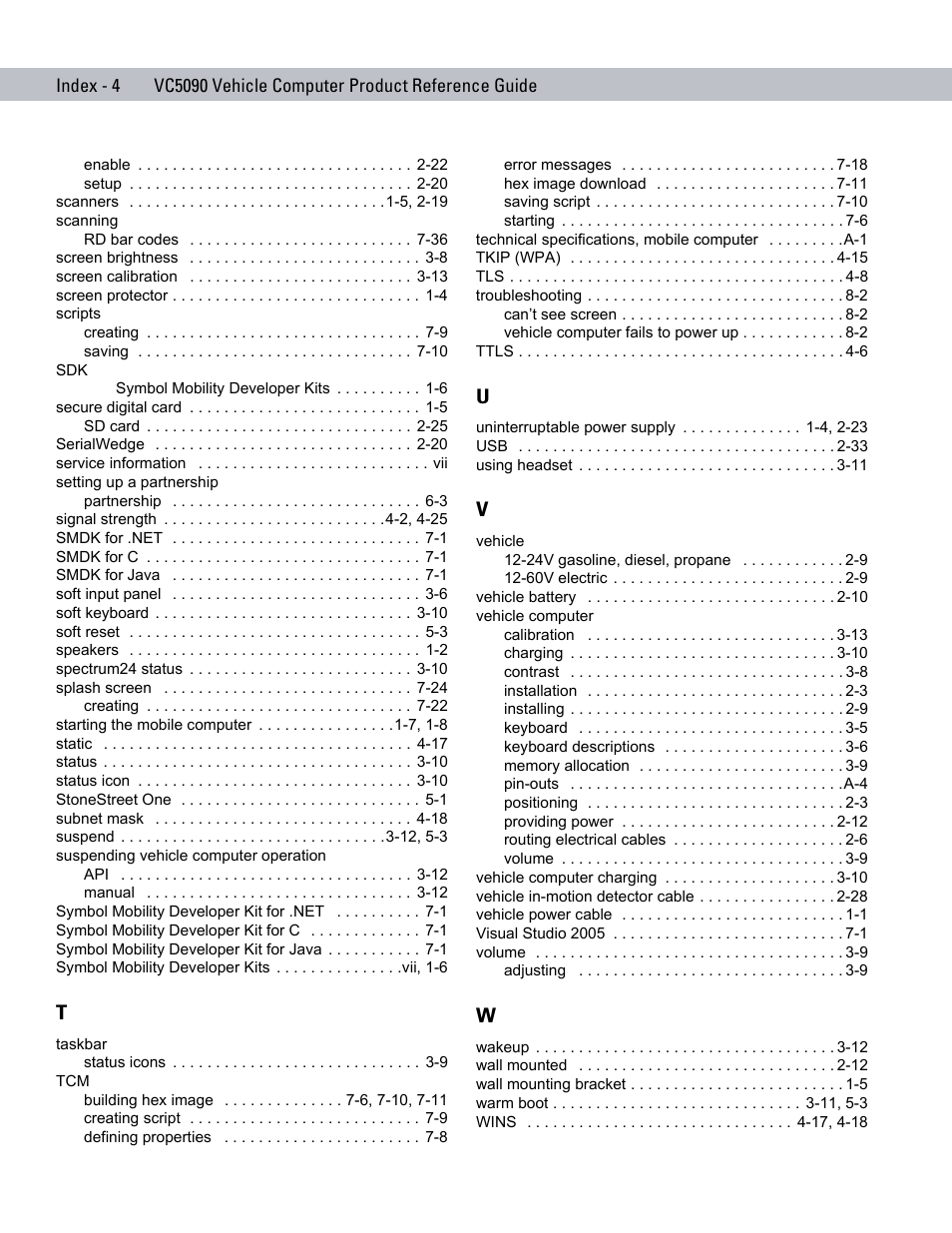 Symbol Technologies VC5090 User Manual | Page 206 / 210