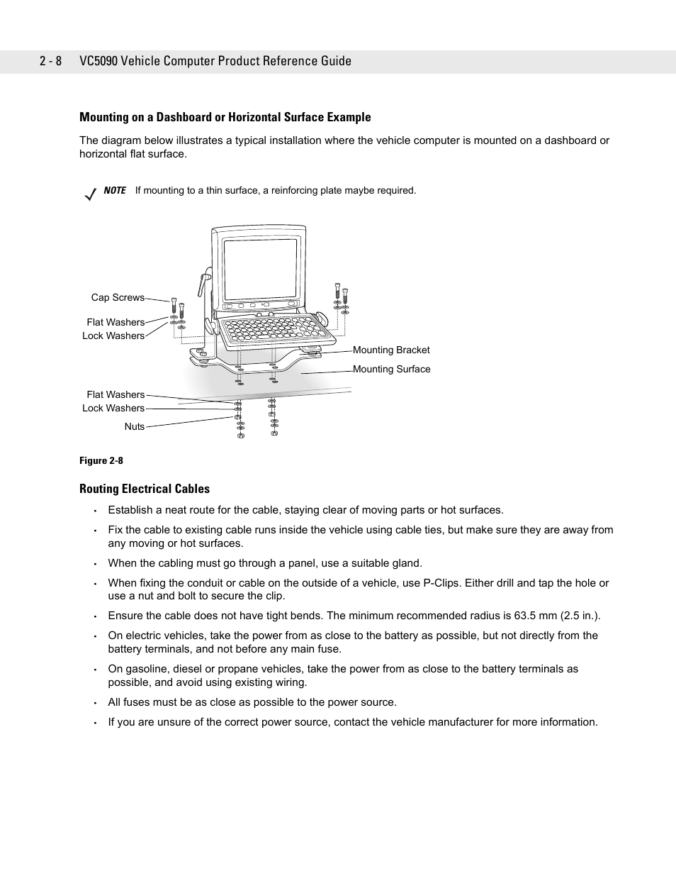 Routing electrical cables, Routing electrical cables -8 | Symbol Technologies VC5090 User Manual | Page 32 / 210