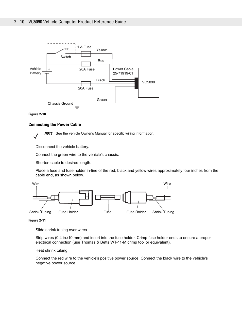 Connecting the power cable, Connecting the power cable -10 | Symbol Technologies VC5090 User Manual | Page 34 / 210