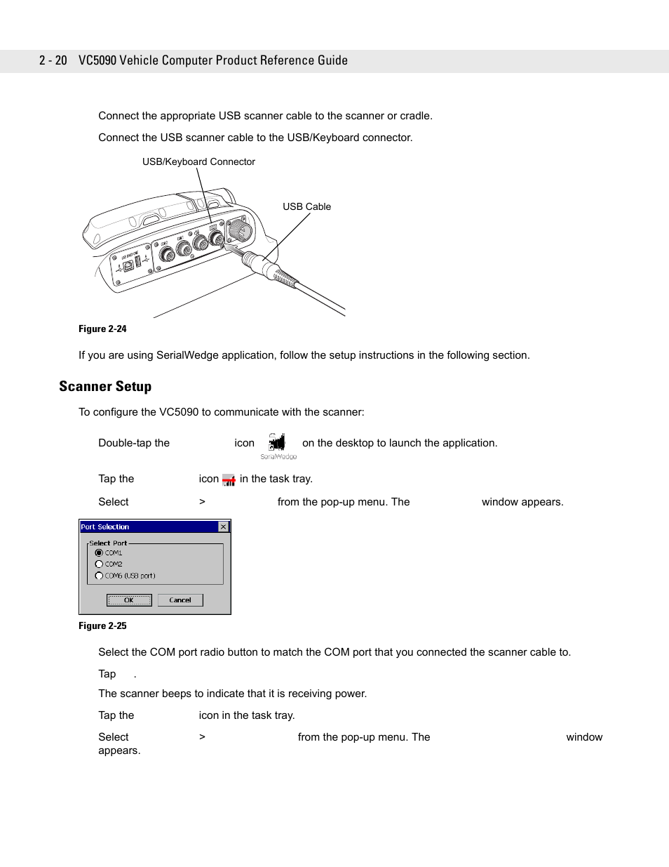 Scanner setup, Scanner setup -20 | Symbol Technologies VC5090 User Manual | Page 44 / 210