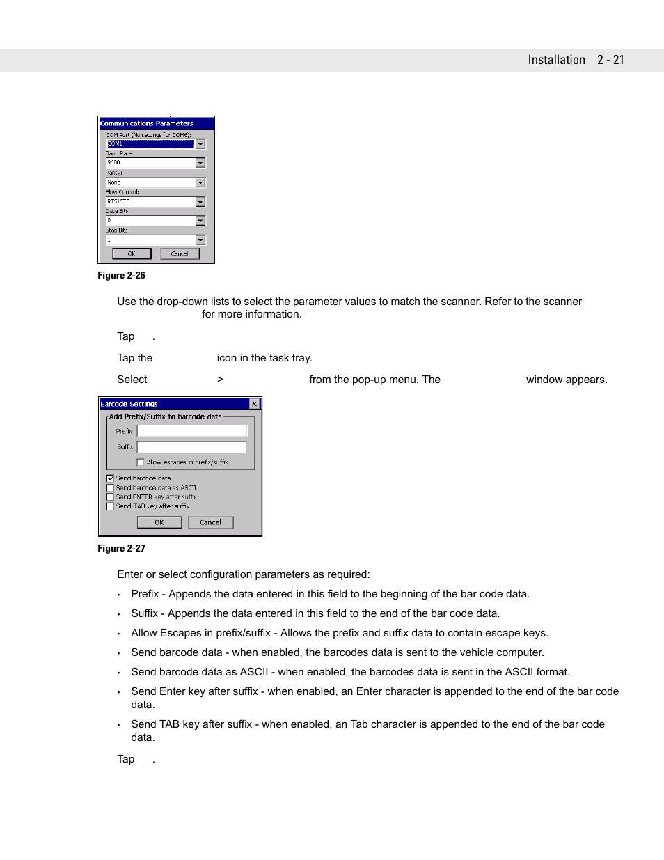 Installation 2 - 21 | Symbol Technologies VC5090 User Manual | Page 45 / 210