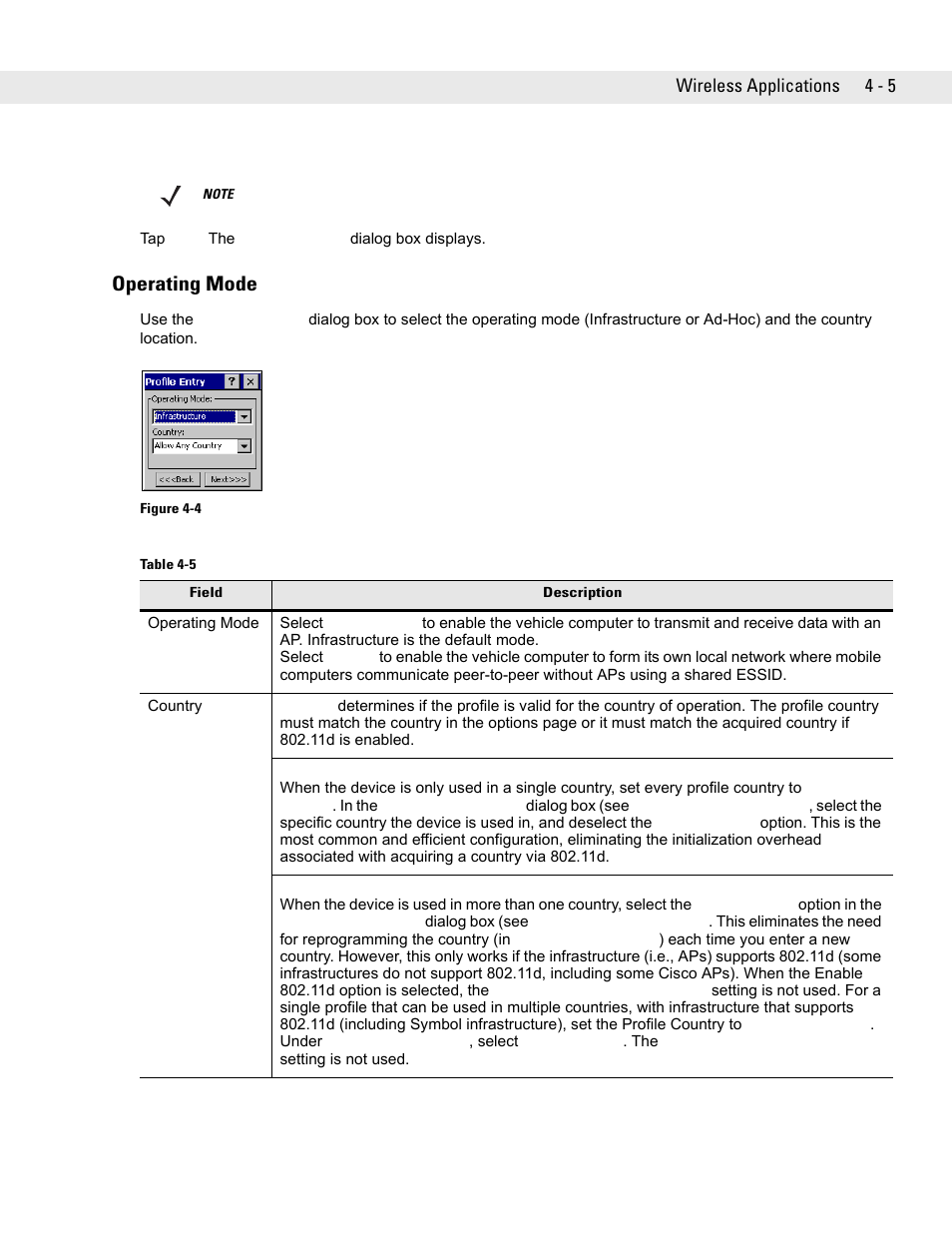 Operating mode, Operating mode -5 | Symbol Technologies VC5090 User Manual | Page 81 / 210