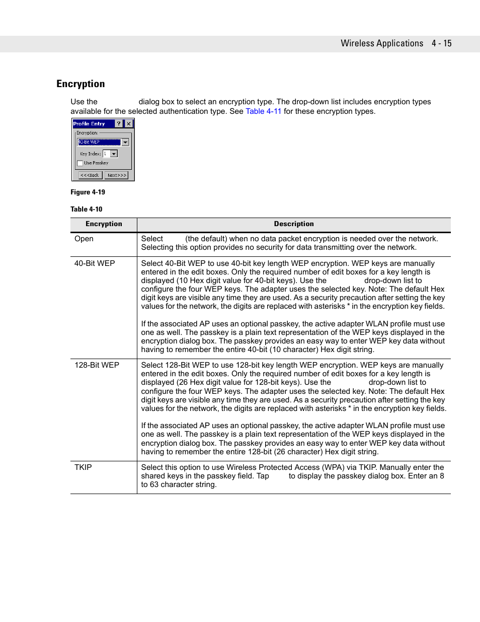 Encryption, Encryption -15, Encryption on | Symbol Technologies VC5090 User Manual | Page 91 / 210