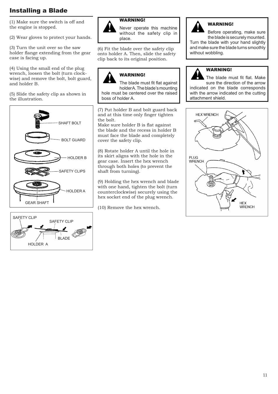 Installing a blade | Symbol Technologies T350 User Manual | Page 11 / 24