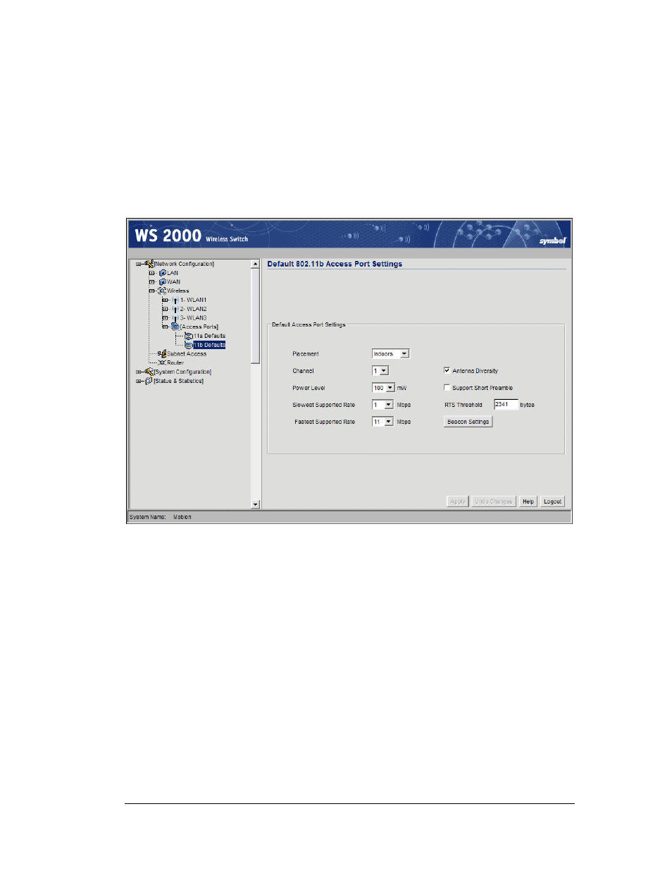 Naming the pos access port | Symbol Technologies WS 2000 User Manual | Page 101 / 150