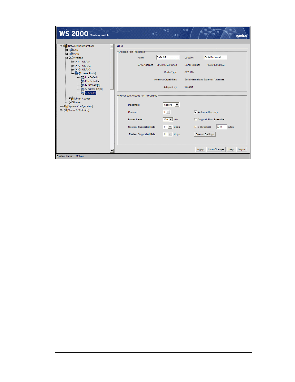 Associating the access ports to the wlans | Symbol Technologies WS 2000 User Manual | Page 104 / 150