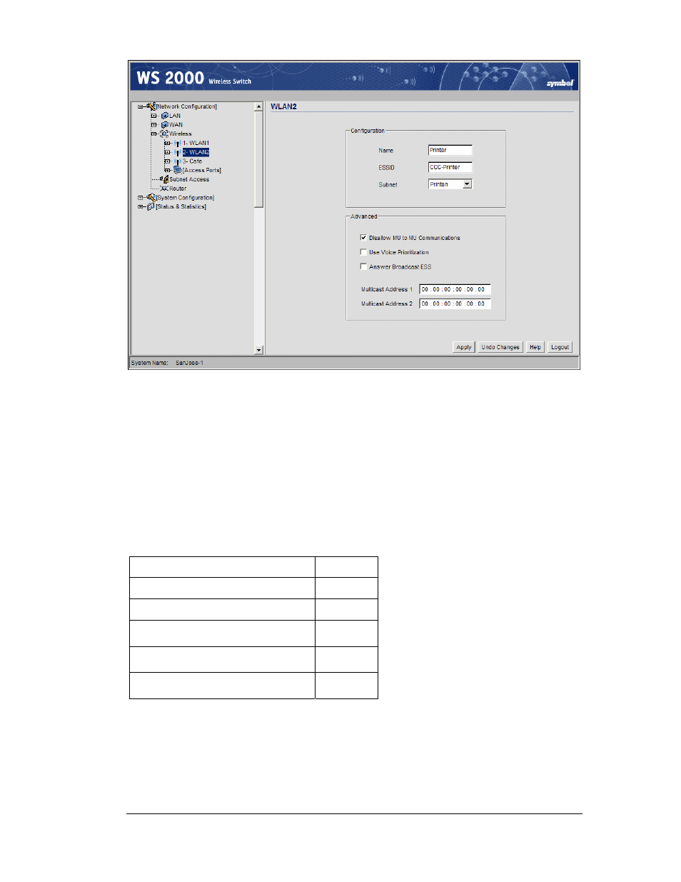 Configuring the pos wlan | Symbol Technologies WS 2000 User Manual | Page 107 / 150