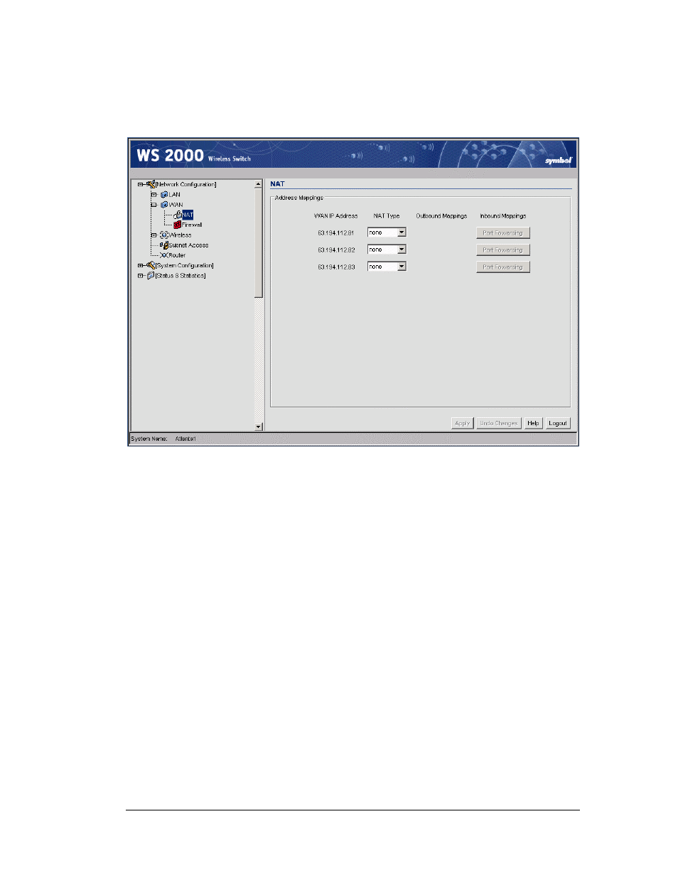 Setting up network address translation, Setting up nat | Symbol Technologies WS 2000 User Manual | Page 123 / 150