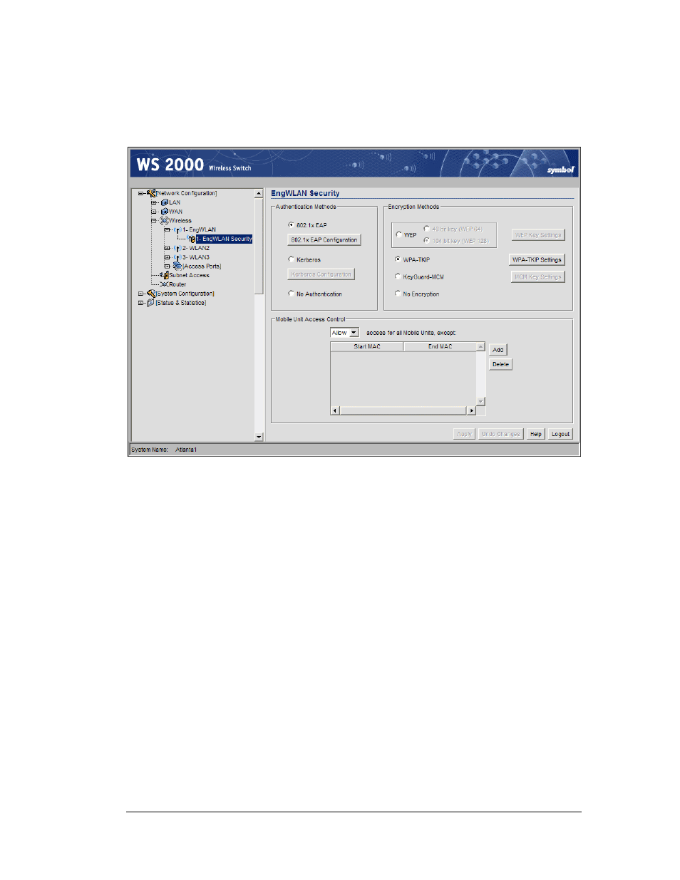 Security | Symbol Technologies WS 2000 User Manual | Page 128 / 150