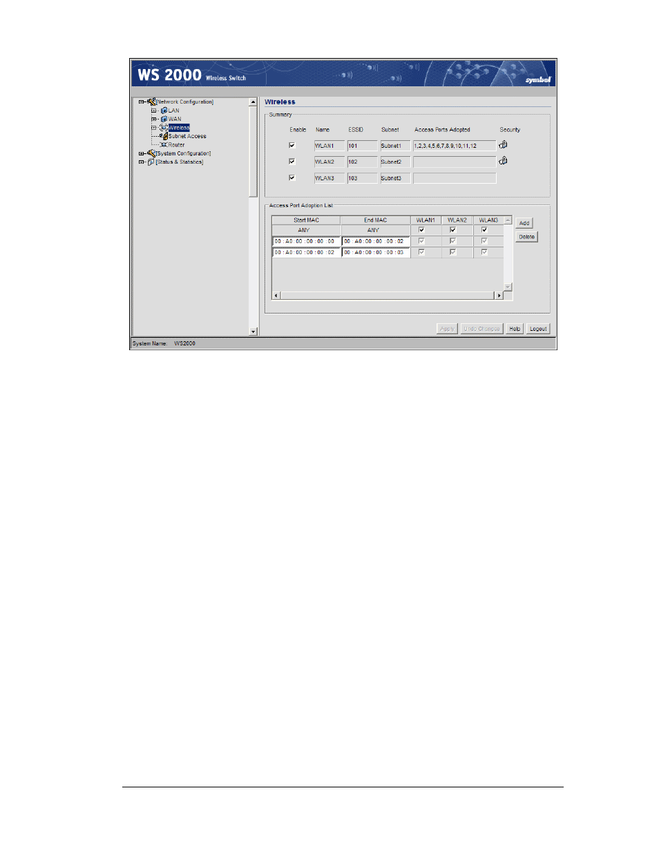 Wireless summary area | Symbol Technologies WS 2000 User Manual | Page 29 / 150