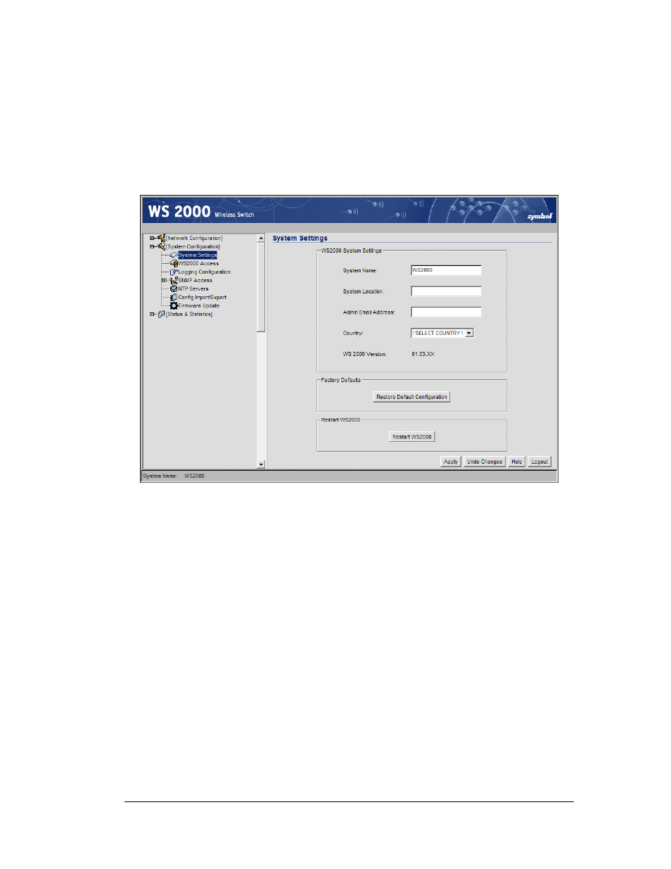 How to restore default configuration settings | Symbol Technologies WS 2000 User Manual | Page 68 / 150