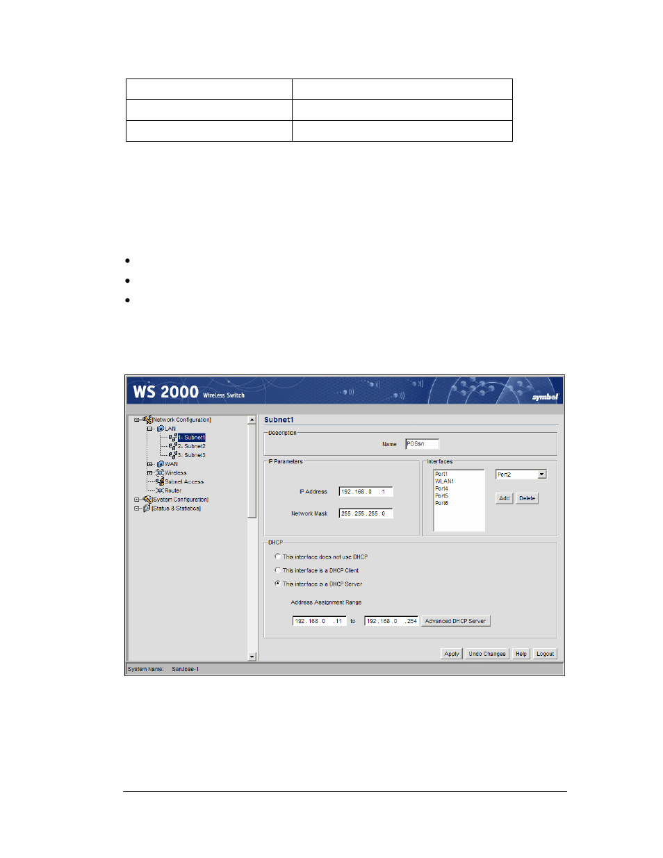Configuring pos subnet | Symbol Technologies WS 2000 User Manual | Page 92 / 150