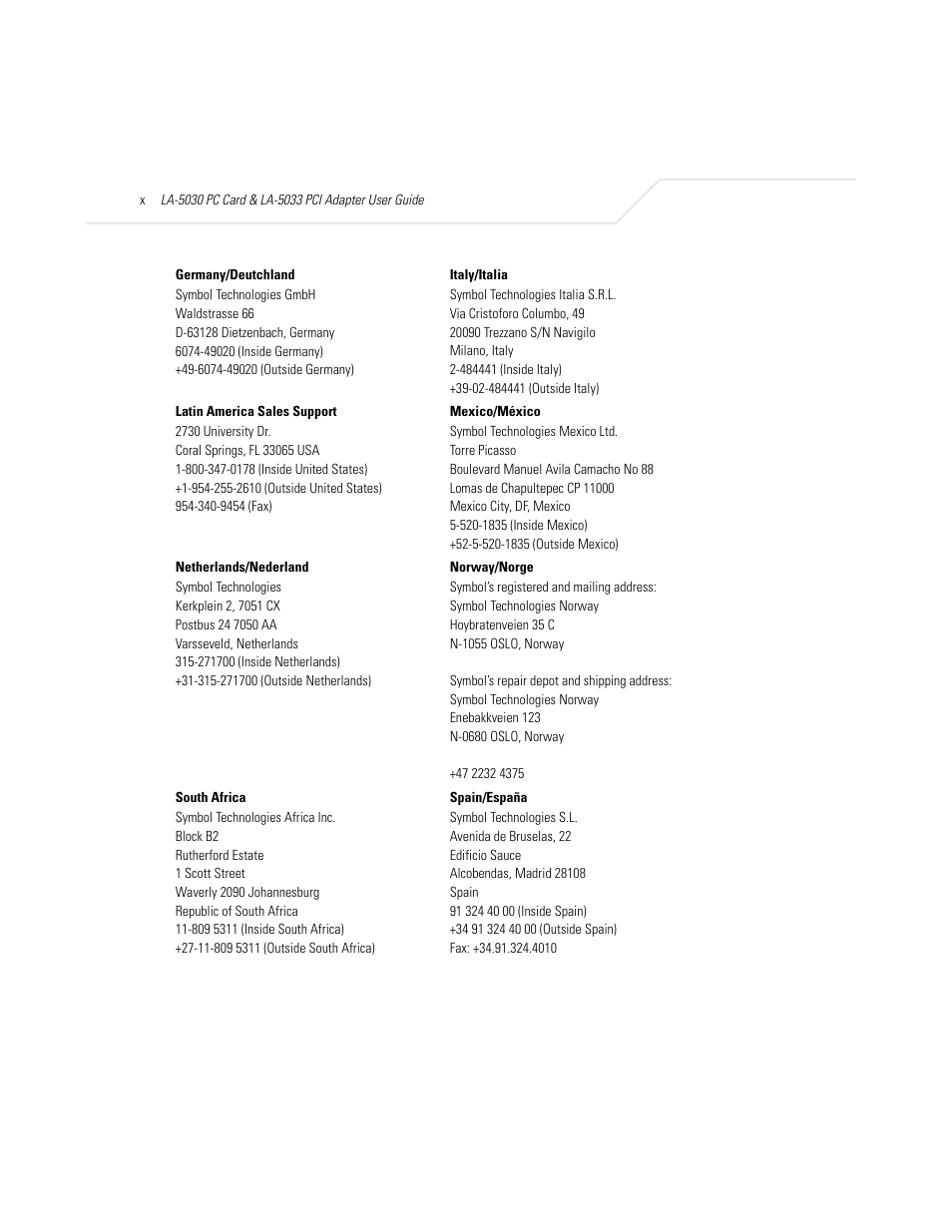 Symbol Technologies LA-5030 User Manual | Page 12 / 106