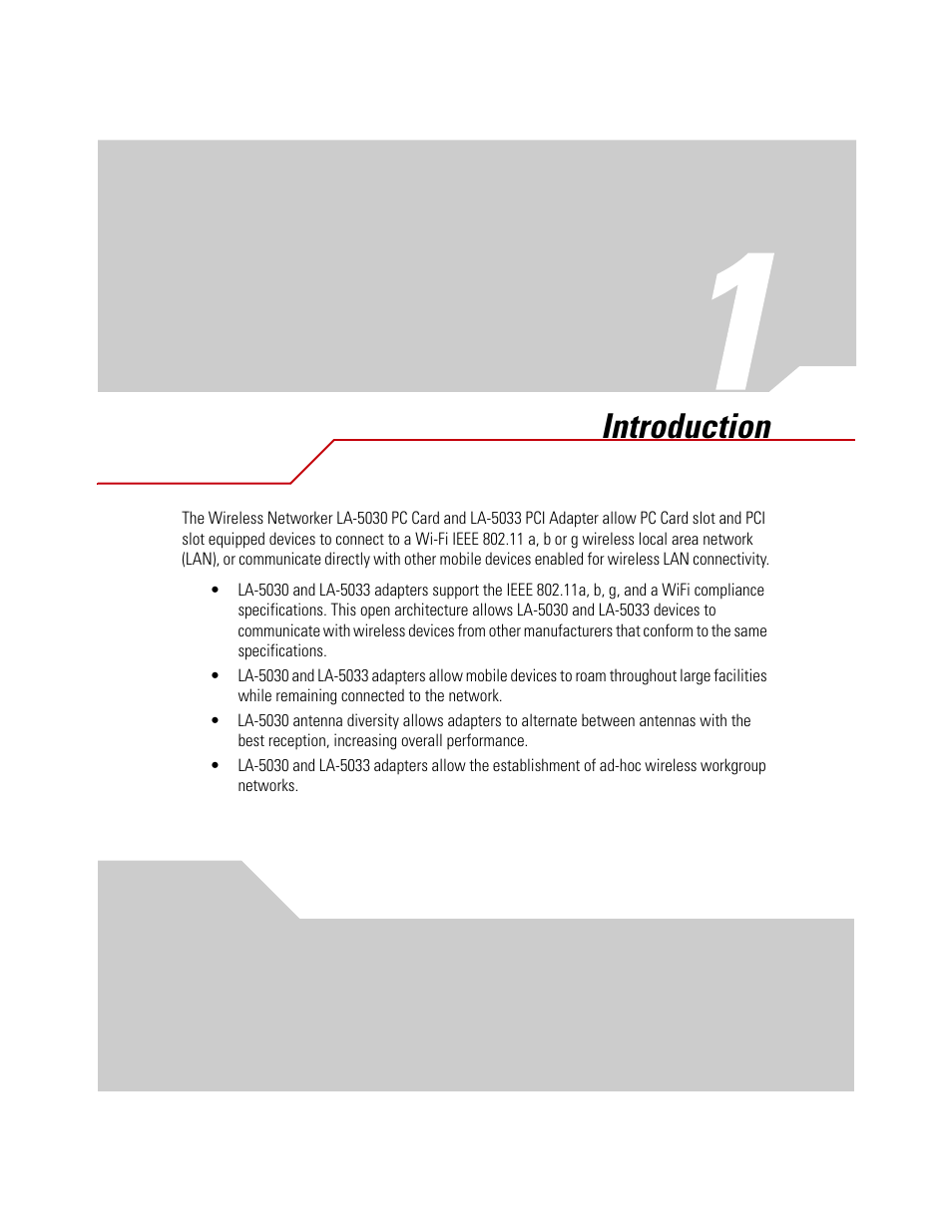 Introduction, Chapter 1. introduction | Symbol Technologies LA-5030 User Manual | Page 15 / 106