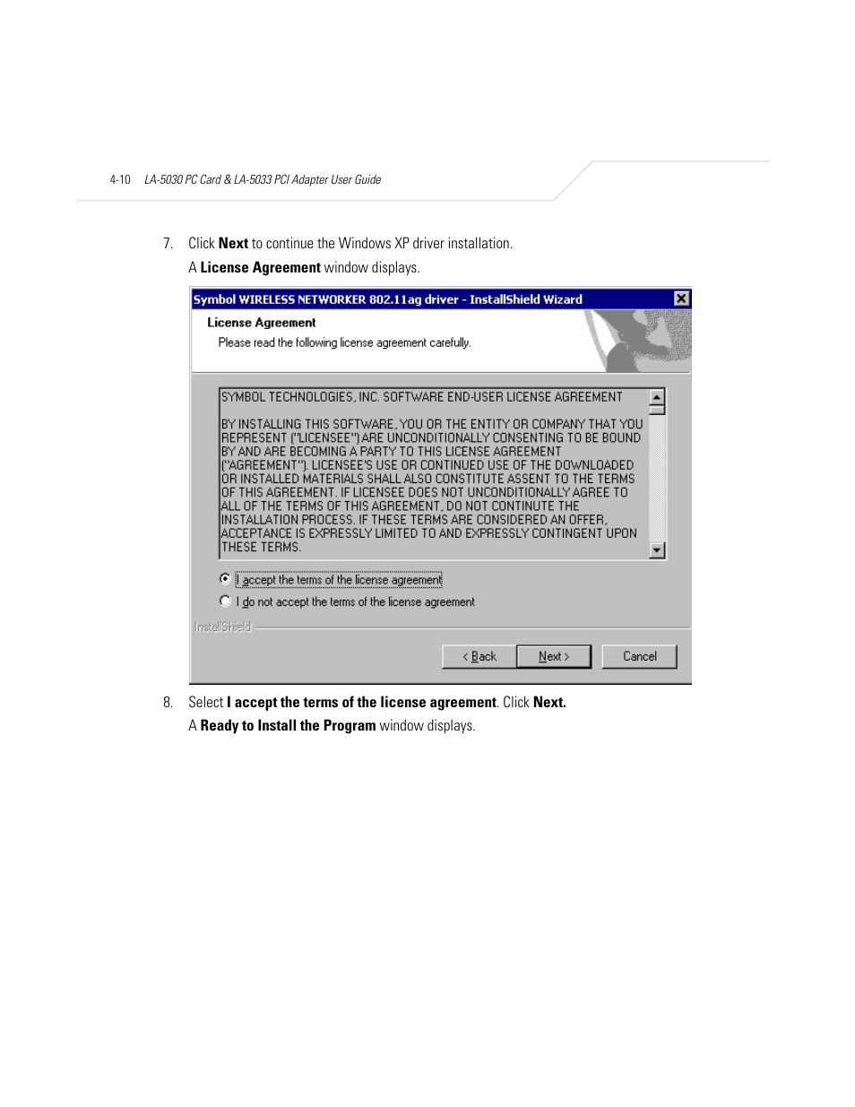 Symbol Technologies LA-5030 User Manual | Page 48 / 106
