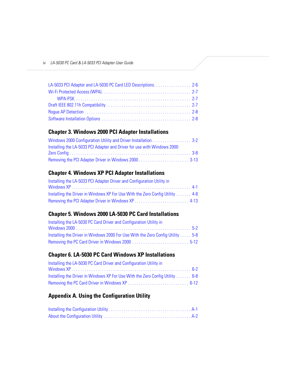 Symbol Technologies LA-5030 User Manual | Page 6 / 106