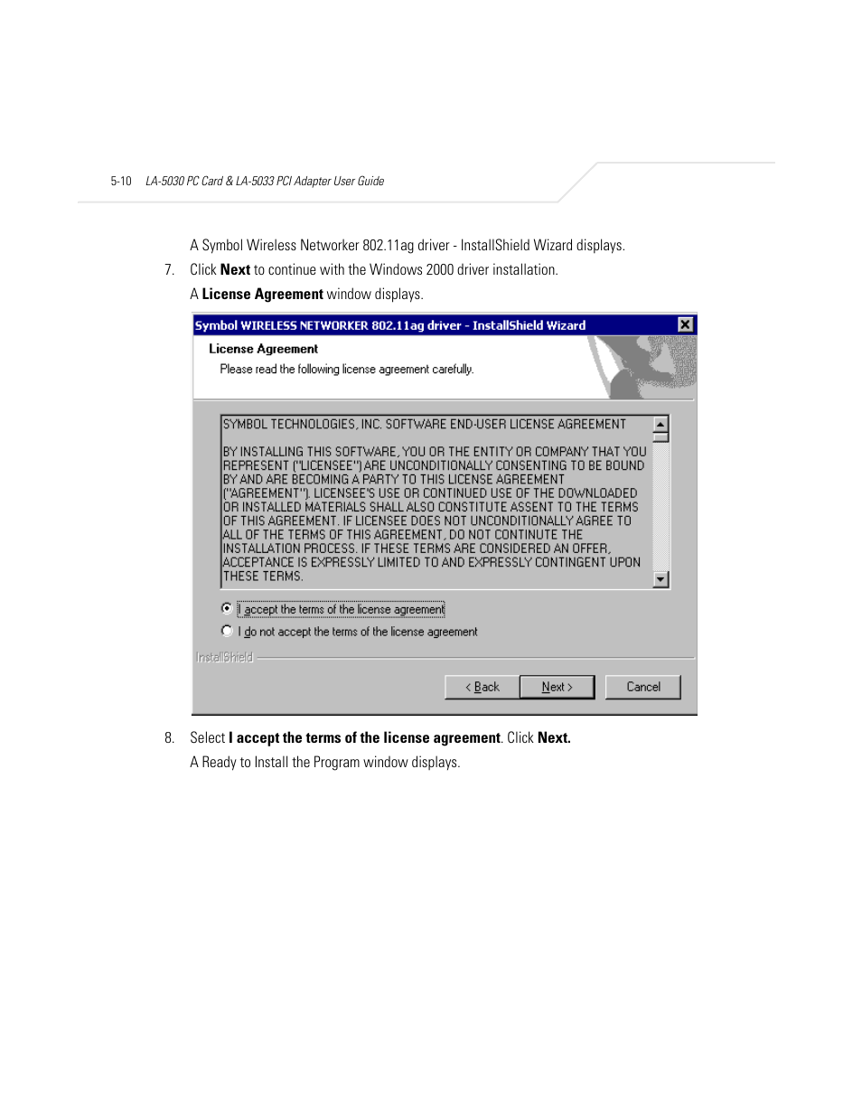 Symbol Technologies LA-5030 User Manual | Page 62 / 106