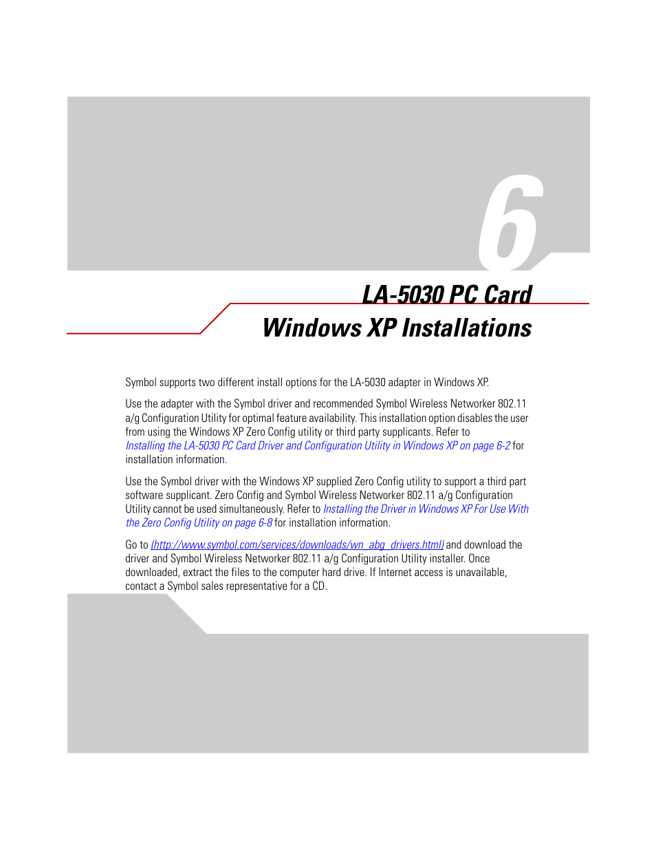 La-5030 pc card windows xp installations | Symbol Technologies LA-5030 User Manual | Page 65 / 106