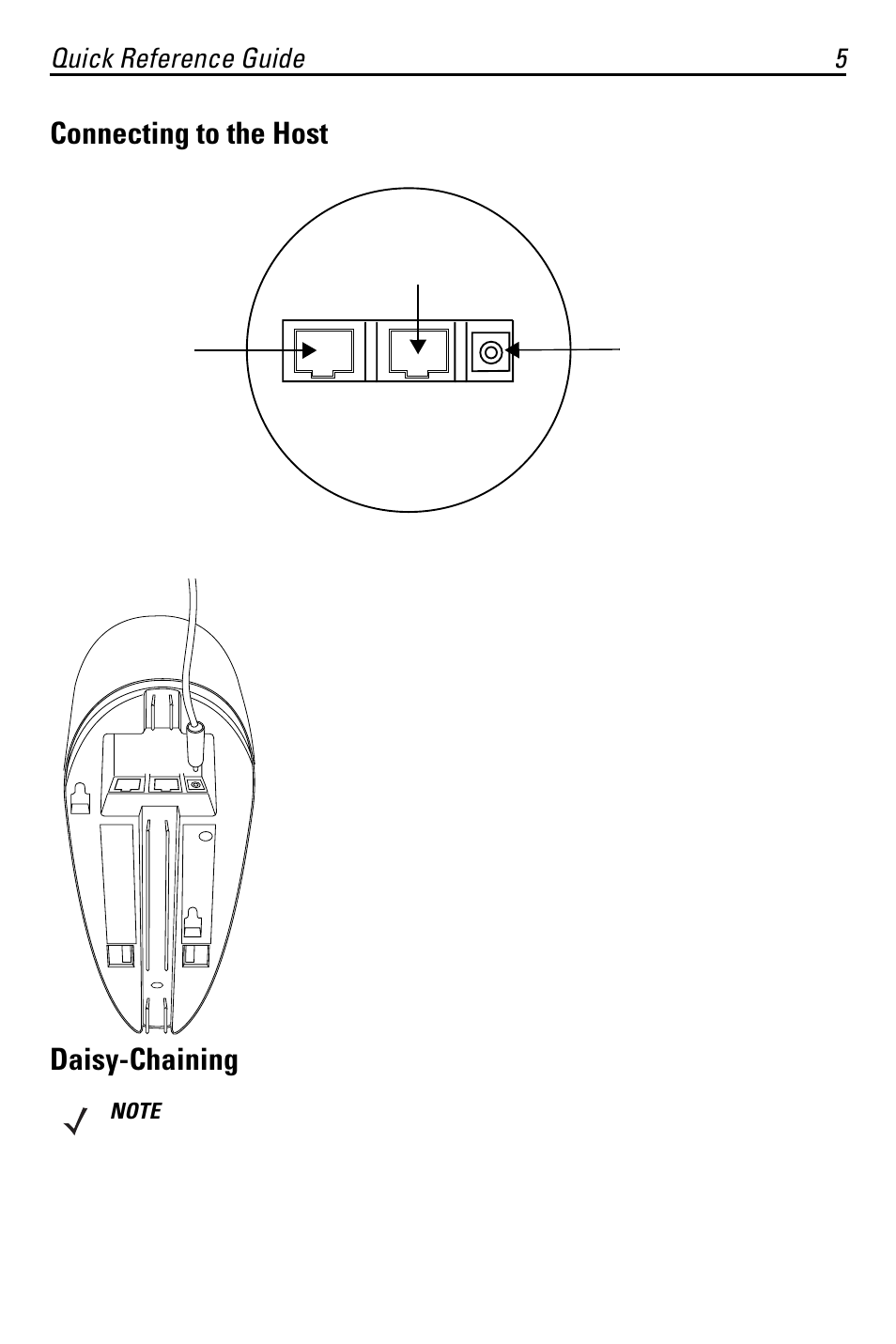 Connecting to the host, Daisy-chaining, Quick reference guide 5 | Symbol Technologies PL460 User Manual | Page 5 / 16